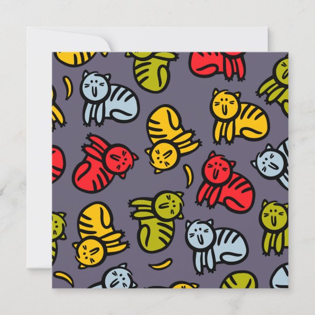 Tarjeta Festiva Gatos más bananas (Anverso)