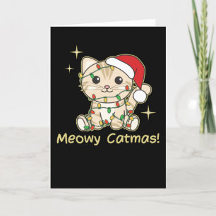 Tarjeta Festiva Gatos Navideños Animales Adorables Gatos Meowy Cat