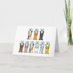 Tarjeta Festiva Gatos Personalizados Bon Voyage