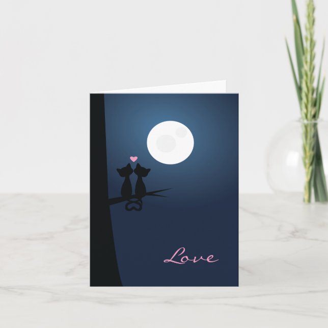 Tarjeta Festiva Gatos románticos (Anverso)