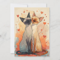 gatos siameses día de San Valentín 