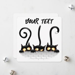 Tarjeta Festiva Gatos traviesos, juguetones y divertidos