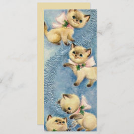 Tarjeta Festiva Gatos y Gatitos Vintage Retro Lindos 