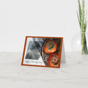 Tarjeta Festiva Gatos y Persimmones