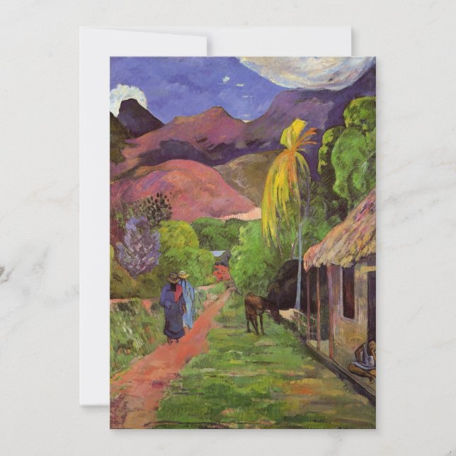 Tarjeta Festiva Gauguin - Road in Tahiti (Anverso)