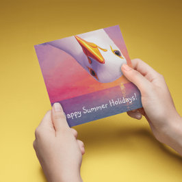 Tarjeta Festiva Gaviota al revés, personalizable