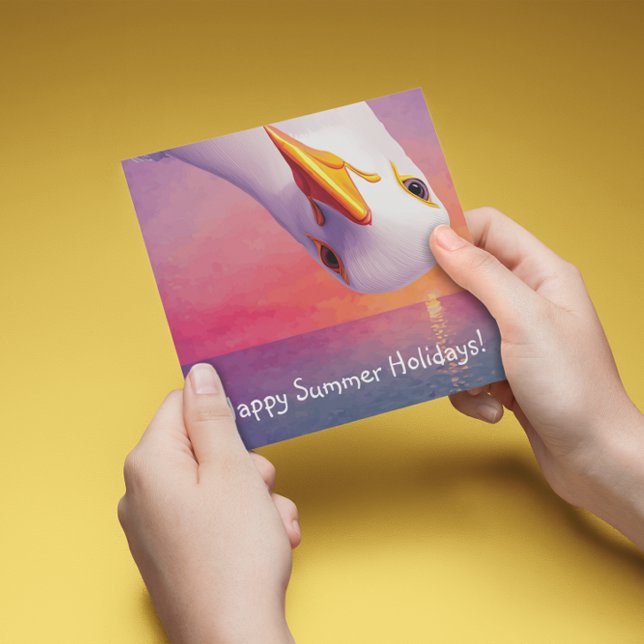 Tarjeta Festiva Gaviota al revés, personalizable (Subido por el creador)