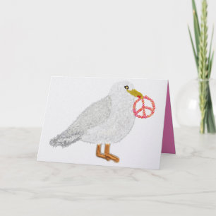 Tarjeta Festiva Gaviota divertida de vacaciones con símbolo de la