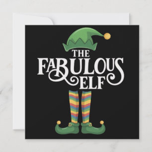 Tarjeta Festiva Gay El Elfo Fabuloso Grupo Familiar Navideño