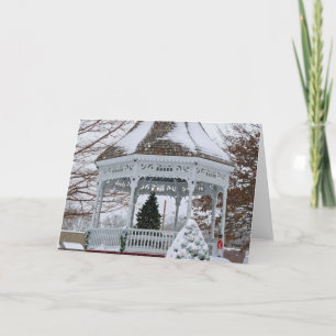 Tarjeta Festiva Gazebo en la nieve