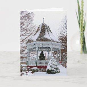 Tarjeta Festiva Gazebo en la nieve