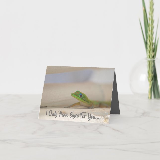 Tarjeta Festiva Gecko colorido (Anverso)