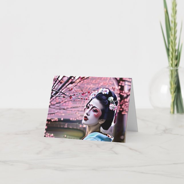 Tarjeta Festiva Geisha Japan (Anverso)