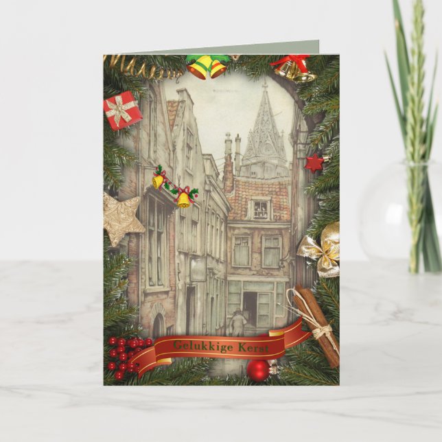 Tarjeta Festiva Gelukkige Kerst - Anton Pieck (Anverso)