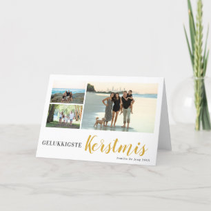Tarjeta Festiva Gelukkigsre Kerstmis 3 familia de foto collage