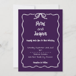 Tarjeta Festiva Gem & Pen Wedding Invitation Amethyst