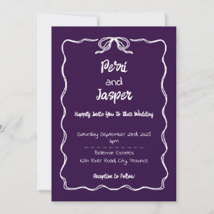 Tarjeta Festiva Gem & Pen Wedding Invitation Amethyst