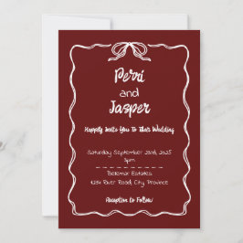 Tarjeta Festiva Gem & Pen Wedding Invitation Ruby