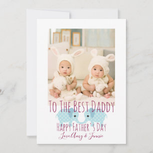 Tarjeta Festiva Gemelos de fotos del Personalizado del Día del Pad