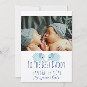 Tarjeta Festiva Gemelos de fotos del Personalizado del Día del Pad