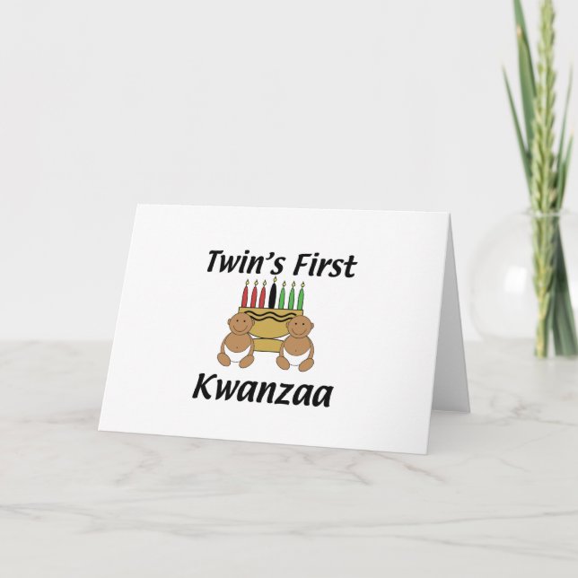 Tarjeta Festiva Gemelos primer Kwanzaa (Anverso)