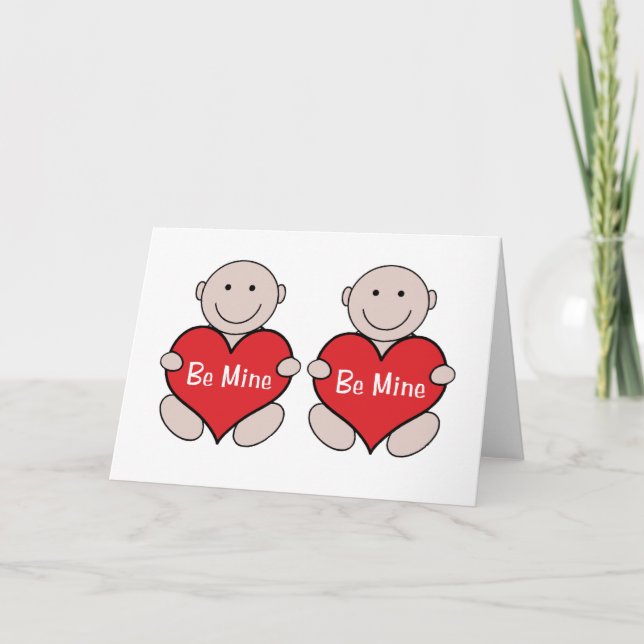 Tarjeta Festiva Gemelos San Valentín (Anverso)