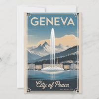 Geneva Suiza Retro Silueta Urbana Viajes