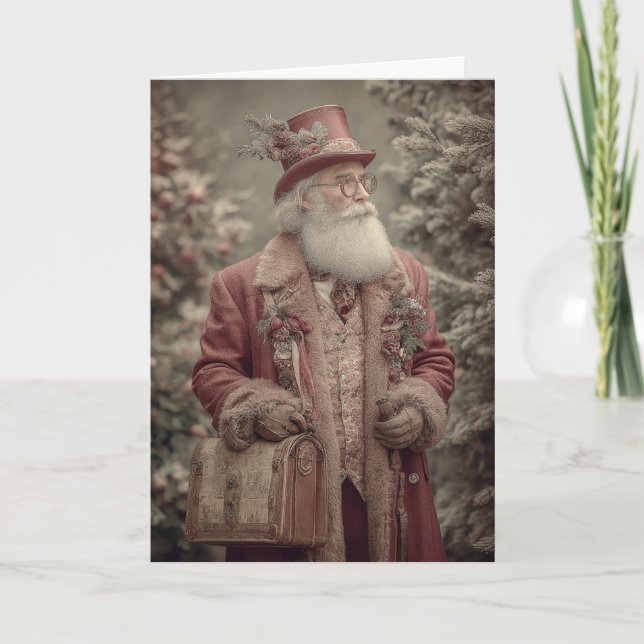 Tarjeta Festiva Gentleman Santa (Anverso)