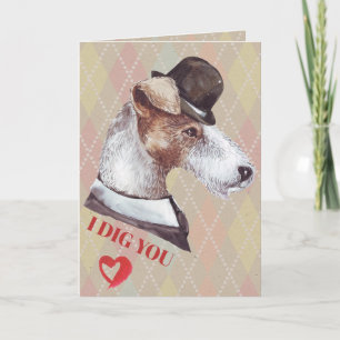 Tarjeta Festiva Gentleman Terrier Dog Te Cavo