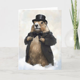 Tarjeta Festiva Gentteman Groundhog Funny