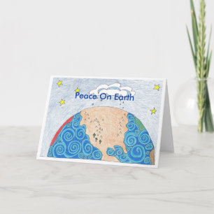 Tarjeta Festiva geografía física, paz en la tierra