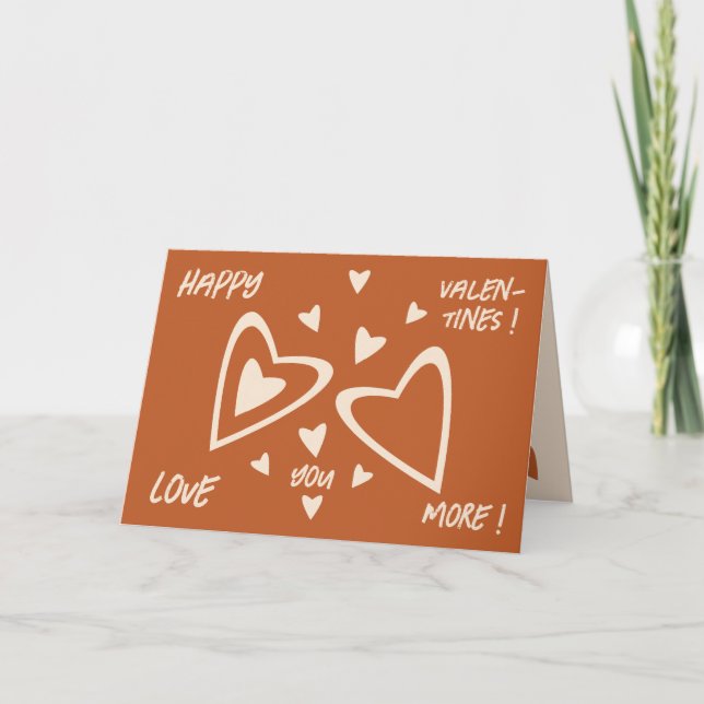 Tarjeta Festiva Geometría enamorada - Red Ochre - ¡Feliz San Valen (Anverso)