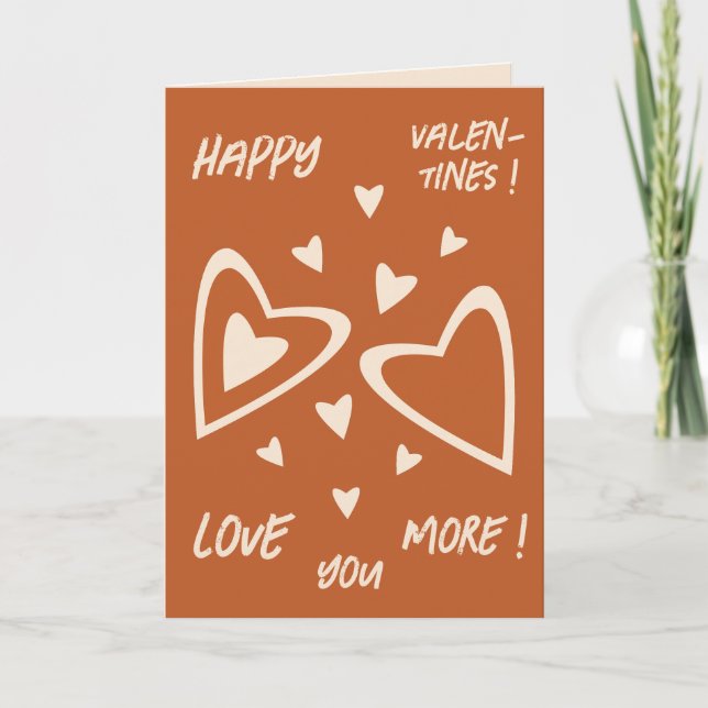 Tarjeta Festiva Geometría enamorada - Red Ochre - ¡Feliz San Valen (Anverso)