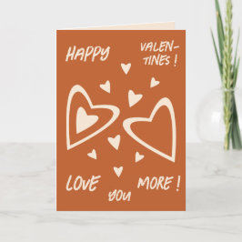 Tarjeta Festiva Geometría enamorada - Red Ochre - ¡Feliz San Valen