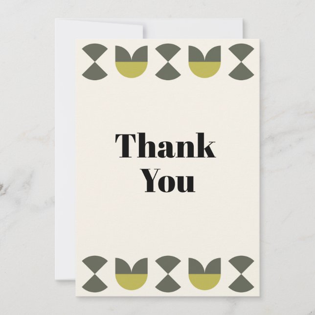 Tarjeta Festiva Geometric Light peach Thank You Card (Anverso)