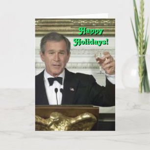 Tarjeta Festiva George Bush Happy Holidays Card