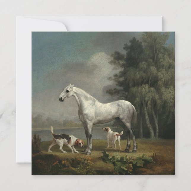 Tarjeta Festiva George Stubbs - Un cazador de gris de manzana (Anverso)
