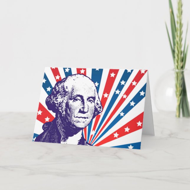 Tarjeta Festiva George Washington (Anverso)