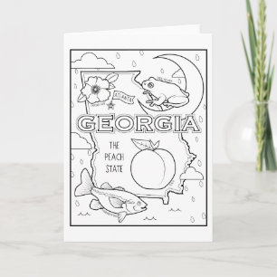 Tarjeta Festiva georgia color me collage
