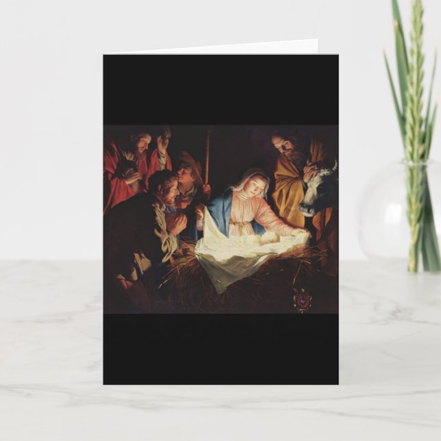 Tarjeta Festiva Gerard van Honthorst Nativity (Anverso)