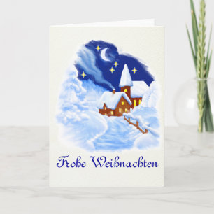 Tarjeta Festiva German Merry Christmas Greeting Card