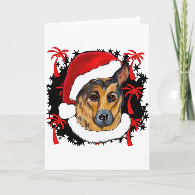 TARJETA FESTIVA GERMAN SHEPHERD (Anverso)