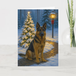 Tarjeta Festiva German Shepherd Holiday Card
