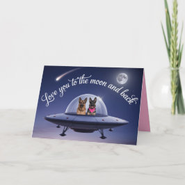 Tarjeta Festiva German Shepherd Valentine Card