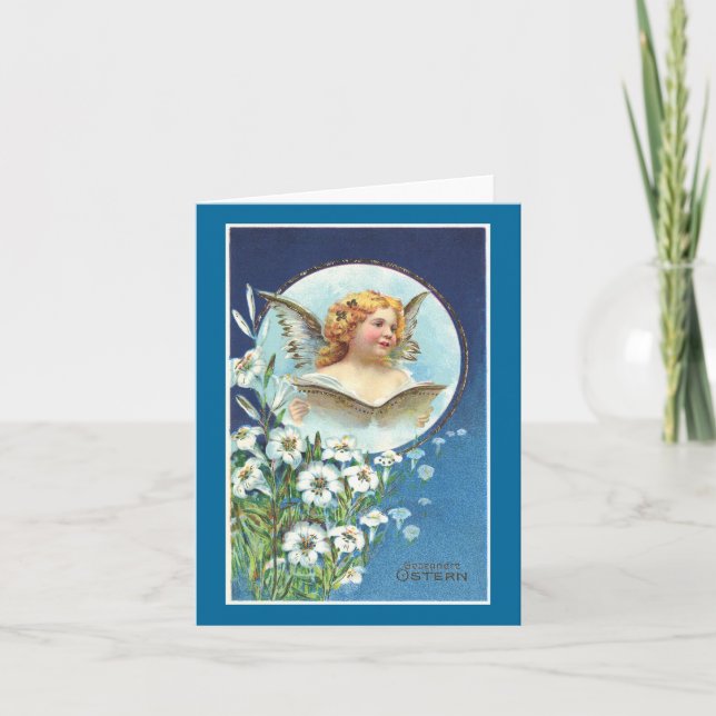 Tarjeta Festiva Gesegnete Ostern, Pascua bendecida (Anverso)