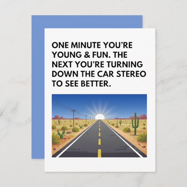 Tarjeta Festiva Getting Old Funny Birthday Card Stereo Joke (Anverso / Reverso)