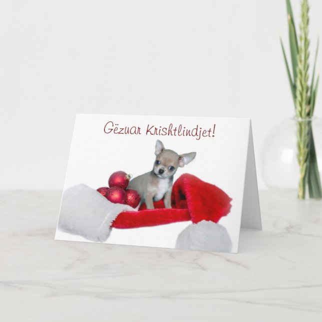Tarjeta Festiva Gëzuar Krishtlindjet Navidades Chihuahua (Anverso)