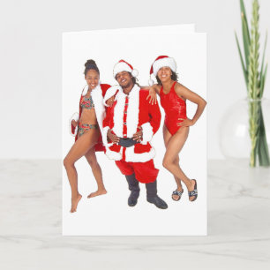 Tarjeta Festiva Ghetto Santa y sus elfos de la capucha