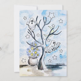 Tarjeta Festiva Ghost Halloween Print