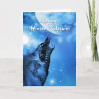 Ghost wolf winter solstice card